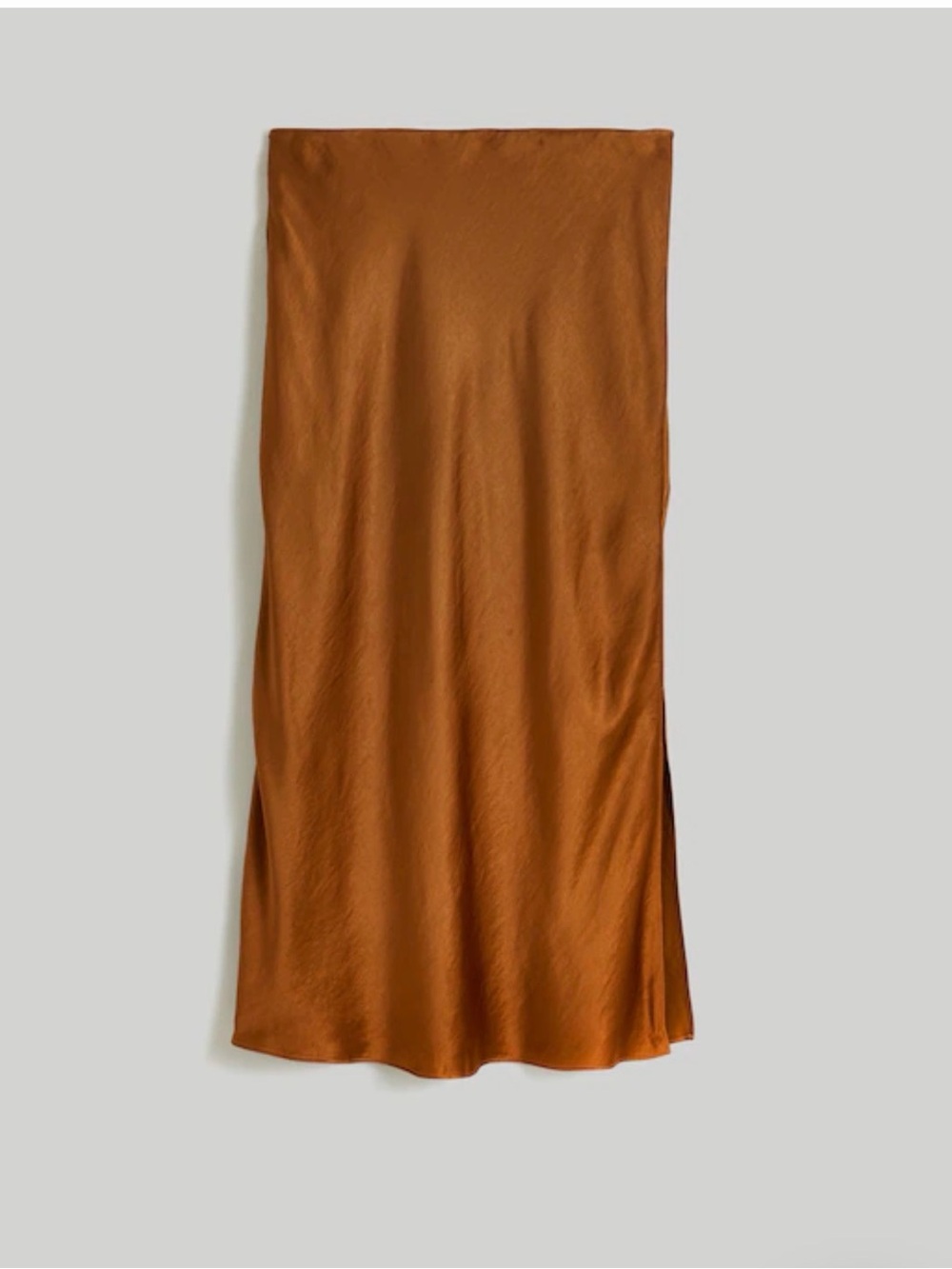 Madewell The Layton Midi Slip Skirt in Satin- dried cedar (size 4) *NWO Tags